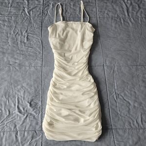 White Ruched Dress Size XS US 2